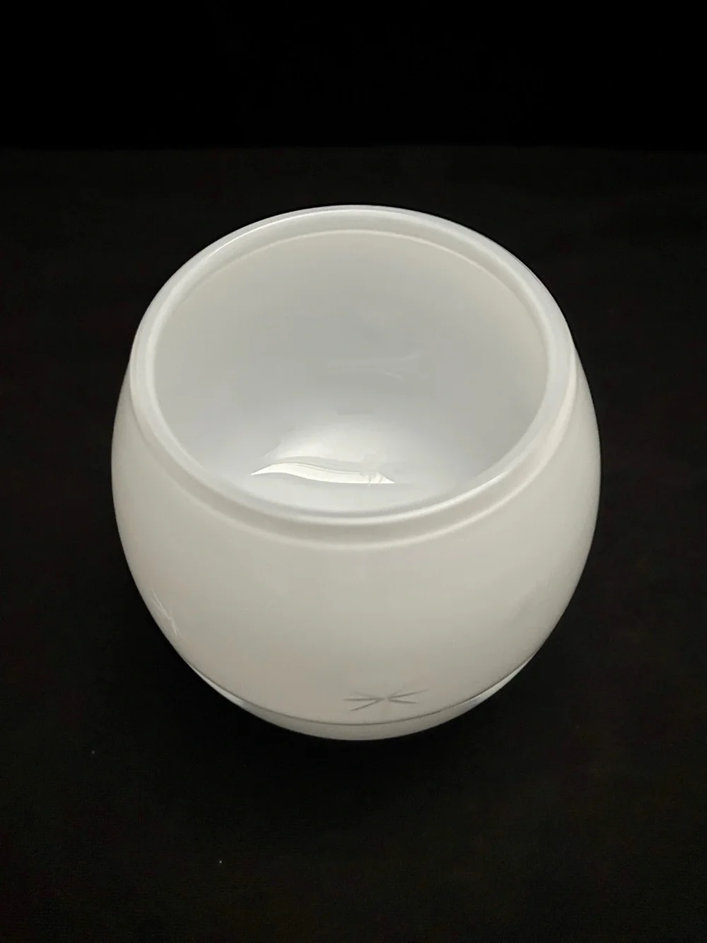 Vtg Crate & Barrel White Cased Glass Etched Starburst Votive Tea Light Poland